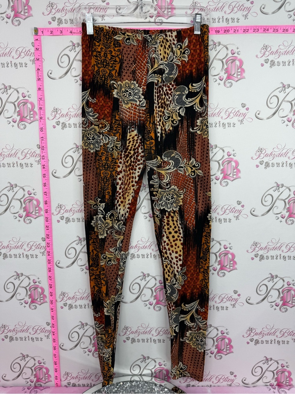 Always pants leggings Women's Printed Stretch Leggings - Brown Multi